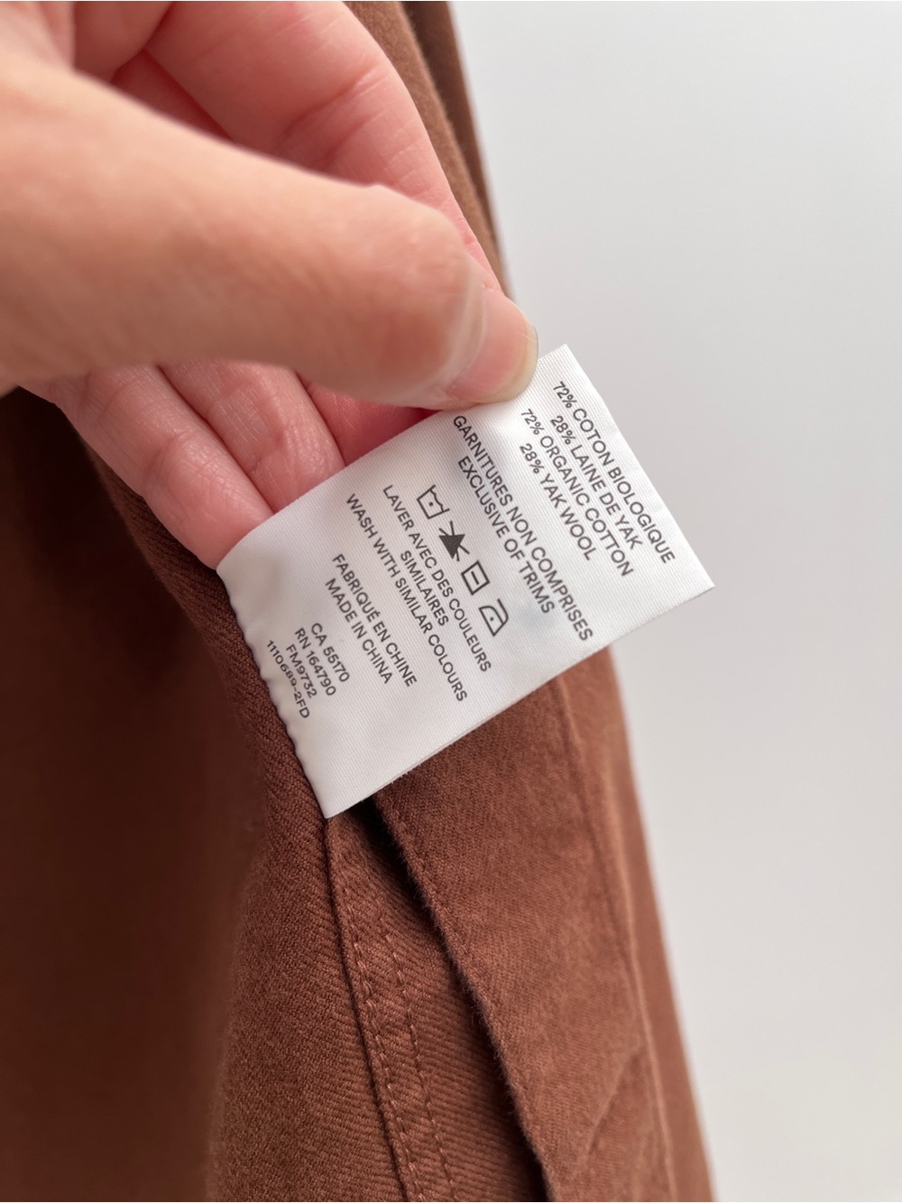 Frank and Oak yak wool flannel shirt M long sleeve organic cotton button up fall - Picture 7 of 10
